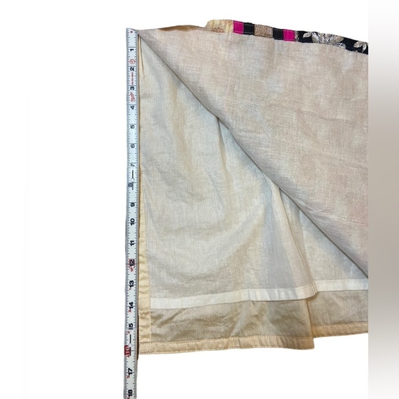 Beautiful Cream Gold Kurta With Pink Black Gold Embroidery at Bottom - Picture 14 of 15